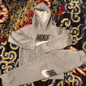 Nike Kids Gray Sweatpants and Hoodie Set